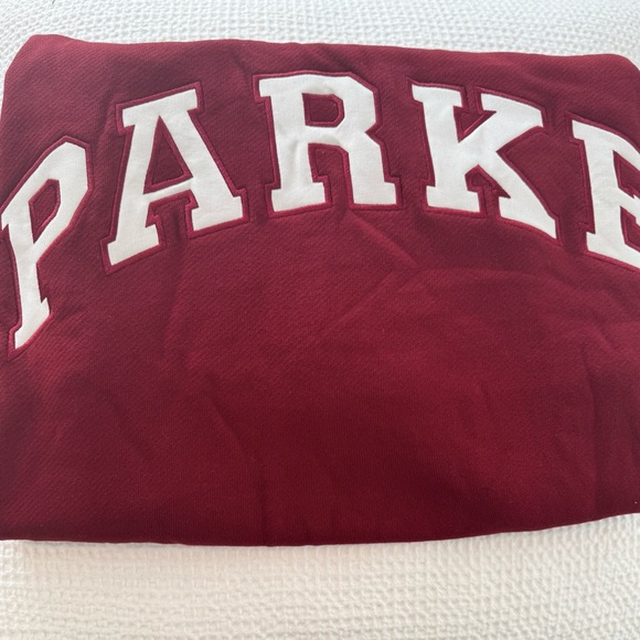 Parke Maroon Varsity Mockneck Sweatshirt - Picture 3 of 7